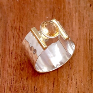 Citrine Yellow Topaz Ring 925 Sterling Silver Handmade Gemstone Ring Statement Jewelry <b>Gift</b> For Her - Product Image 4