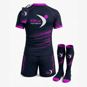 Ventes en gros d'ensembles d'uniformes de rugby pour adultes unisexes, vêtements de sport respirants et durables en polyester, design de logo personnalisé, sublimation - Product Image 5