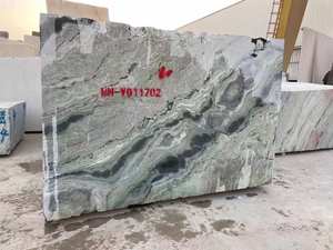 Bloque de Mármol Verde de Alta Gama, Losa de Piedra Natural con Vetas Oscuras, Diseño Moderno y Duradero para Decoración de Pisos de Sala de Estar - Product Image 1