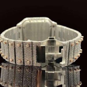 Splendid Gift Jewelry Diamond <b>Watch</b> Square <b>Case</b> 28mm Analog ETA Quartz Movement Sapphire Crystal Moissanite Silver Casual Luxury - Product Image 5