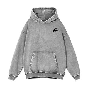 Vente directe d'usine, sweats à capuche pour hommes de la meilleure qualité, design personnalisé, votre propre logo, sweats à capuche basiques pour hommes, effet délavé - Product Image 5