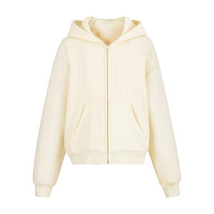 Sweat à capuche uni pour femme, veste d'hiver en molleton contrastant, tricot léger à capuche, respirant et écologique - Product Image 4