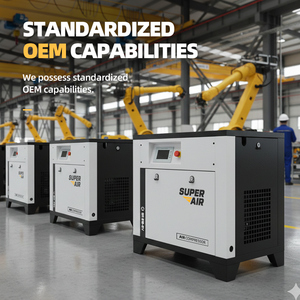 Compresor de <span class=keywords><strong>Aire</strong></span> de Alta Frecuencia Super Air de 37 kW, 50 hp, 230 CFM para Fábrica de Ropa con Secador, <span class=keywords><strong>Aire</strong></span> Comprimido para Costura, Eficiente - Product Image 4
