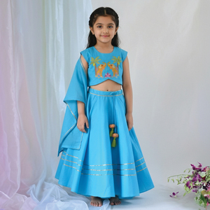 Conjunto de Lehenga Cómodo para Niñas con Tela Suave y Hermoso Diseño Bordado Disponible al Mejor Precio - Product Image 5