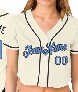 Camiseta Deportiva Corta de Béisbol Personalizada con Texto en Color Sólido para Mujeres, Adolescentes y Niñas, Top Corto para Softbol y Cricket con Transferencia Térmica - Product Image 1
