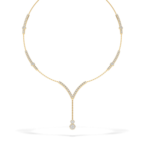 Collier élégant en diamant naturel taille ronde avec certification IGI, chaînes en or blanc/rose/jaune, bijoux de luxe pour femmes, Inde - Product Image 5