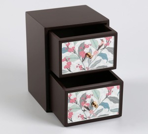 Handmade Wooden <b>organizer</b> <b>Drawers</b> Wooden Vintage <b>Storage</b> Box with two Compartments for Kitchen Organization office home table - Product Image 1