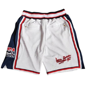 Pantalones Cortos de Baloncesto Retro USA Dream Team 1992, Malla Vintage con Bordado Tackle Twill, Estilo Urbano, para Entrenamiento Deportivo, Venta al Por Mayor - Product Image 2