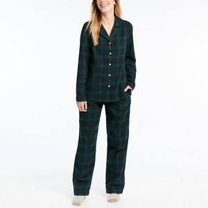 Conjunto de Pijamas Térmicos de Invierno para Mujer, Manga Larga, Diseño Personalizado a Cuadros, Franela y Felpa - Product Image 1