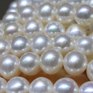 8-9mm Zhuji Freshwater Pearl Necklace Mother Chain with Round Cold White <b>Light</b> Extremely Flawless Gilder Four and a Half <b>Star</b> - Product Image 1