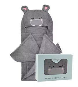 Toallas de Baño con Capucha para Niños con Estampado Animal, Toalla de Algodón Suave y Absorbente para Bebés Recién Nacidos con Orejas de Oso, Toalla con Capucha para Niños - Product Image 4
