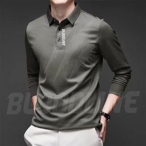 Camisa de Manga Corta para Hombre Bloodline, Color Sólido, Tejido de Algodón, Transpirable, Secado Rápido, Logotipo Frontal, Corte Regular Formal, Botones, 220g - Product Image 4