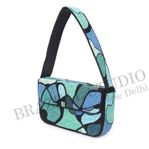 Nuevo Bolso de Mano de Diseñador de Moda para Mujer, con Cuentas, Patrón Geométrico, para Usar con el Hombro, para Novias, con Logotipo Personalizado, Cubierta de Satén - Product Image 6