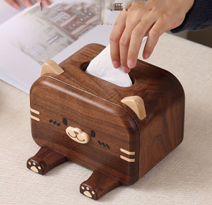 Portarrollos de Papel para Fiestas de Boda, Moderno, Hecho a Mano, con Acabado Personalizado, Caja de Pañuelos de Madera de Mango con Acabado Marrón - Product Image 5