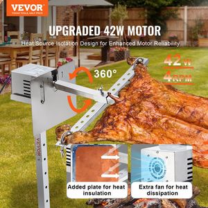 Kit Girarrosto Elettrico per Barbecue da 46 Pollici, Capacità 90 Libbre, Motore 42W, Supporto Regolabile in Altezza, Girarrosto Universale per Griglie da Campeggio - Product Image 2