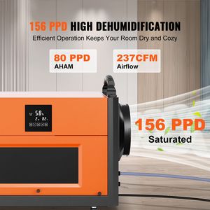 Deshumidificador Comercial de 156 Pintas con Manguera de Drenaje de 90L, Nuevo, 220V, Gran Capacidad para Espacios Reducidos, Sótanos, Almacenes y Sitios de Trabajo - Product Image 2