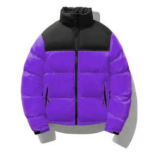 Wholesale Customized Men's Fashionable Yellow Puffer <b>Jackets</b> for Winter Canvas Fabric Stand Collar Front Logo - Product Image 5
