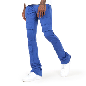 <b>Vintage</b> Casual Style Men Colorblock Stacked Sweatpants Heavyweight Fleece Flare <b>Track</b> <b>Pants</b> - Product Image 1