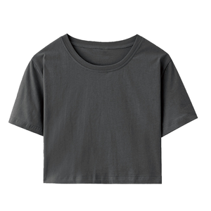 เสื้อครอปท็อปผู้หญิงคุณภาพสูง ผ้าฝ้ายพรีเมียม คอกลม แขนสั้น สไตล์ลำลอง สำหรับฤดูร้อน รับทำโลโก้ตามสั่ง OEM ODM - Product Image 1
