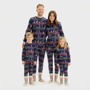 <b>Christmas</b> Tracksuit Set Womens Custom Printed Long Sleeve Top <b>Matching</b> Pants Cozy Winter <b>Pajamas</b> Loungewear Festive Winter Set - Product Image 1