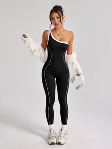 Mono de entrenamiento sin mangas para mujer |   Chándal con Ribetes de Alta Elasticidad |   Ropa Deportiva Elegante de Poliéster y Elastano - Product Image 3