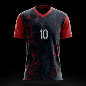 Camiseta de Fútbol Sublimada OEM de Manga Corta con Cuello en V, 100% Poliéster, Personalizable - Product Image 3