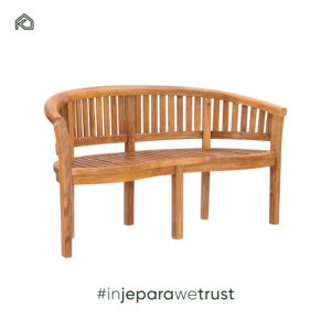 Banco de Jardín de Madera de Teca Sólida, Ecológico, Resistente al Agua, de 2 Plazas, Diseño Moderno, Tipo Banana/Maní, para Patio, Parque o Exterior - Product Image 2