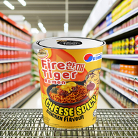 Halal Korean Cheese Spicy Ramen in Cup Chicken Flavour Low-Carb Baked 0 Fat Instant Noodles Ready to Ship Malaysia Made