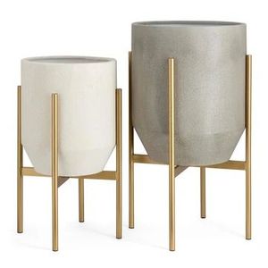 Macetero Decorativo de Metal con Soporte, Macetero de Estilo Antiguo para Decoración del Hogar, Maceta, Soporte para Plantas, Macetero Contemporáneo, Macetero de Diseño - Product Image 1