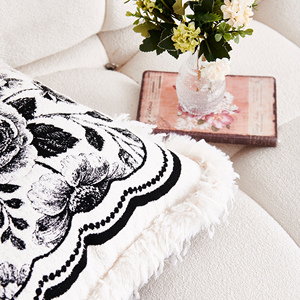 Housses de coussin vintage, housses de coussin jacquard avec pompons <span class=keywords><strong>pour</strong></span> canapé, salon, chambre, décoration intérieure - Product Image 5