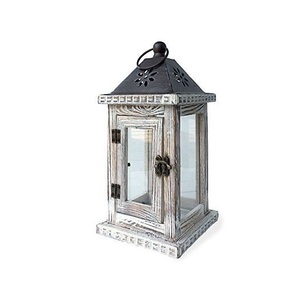 Portavelas de Madera Vintage con Paneles de Vidrio y Asa de Cuerda, Decoración para Jardín y Hogar - Product Image 2