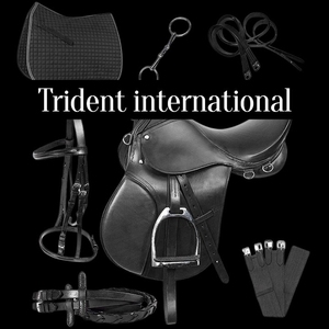 Selle de dressage pour cheval en cuir et bois de qualité supérieure |   Siège équestre Softy en métal nickelé pour l'équitation anglaise |   Logo personnalisé en couleur pour sentier - Product Image 1