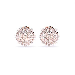 Elegant 1.57 Ct Lab Grown Diamond Classic Earrings In 9K Yellow White And Rose Gold - Product Image 1