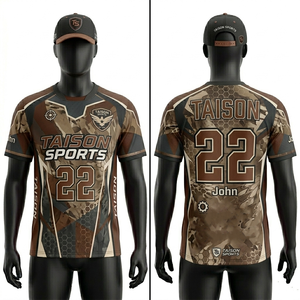 Maillot de sport de tir pour hommes, 160 GSM, tissu micro-mesh en polyester léger, jaune et noir, logo imprimé par sublimation personnalisé - Product Image 4