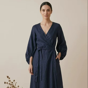 Vestido Largo sin Mangas con Cuello en V para Mujer, Estilo Vintage, Holgado, Transpirable, Formal, para Verano, Tela Personalizada, Diseño OEM - Product Image 1