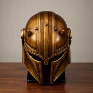 Casque Harnischfeger en bronze antique, moderne, gaufré, médiéval, pour entraînement, cosplay et décoration - Product Image 3