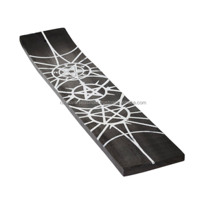 Producto de alta demanda, soporte de incienso de madera, recogedor de cenizas de incienso impreso en tono blanco y negro para varitas de incienso individuales - Product Image 1