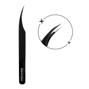 2024 Best Selling Black Plasma High Quality <b>Micro</b> Grip Lash Tweezers Volume Tip Type Beauty Tool for Professional Eyelash Use - Product Image 3