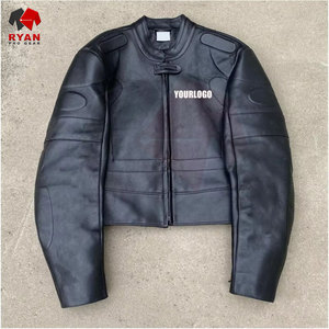 Veste en cuir de qualité supérieure pour homme, cuir véritable, couleur unie, logo personnalisé, taille plus, OEM ODM - Product Image 5