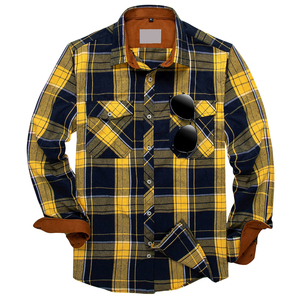 Chemise en flanelle de qualité supérieure pour homme, manches longues, décontractée, à carreaux, printemps-automne, pour garçons adultes - Product Image 1