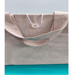 Bolsa de Mano Grande de Lona de Algodón para Mujer JUCO, con Cierre de Botón y Cremallera, Logotipo Personalizado, Reutilizable, Bolsa de Playa Simple, Multiusos - Product Image 2