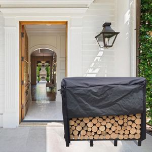 Artibear per uso pesante da 4,1 piedi per legna da ardere supporto per interni in metallo nero opaco per esterni in legno impilatore organizzatore - Product Image 3