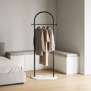 Appendiabiti Indipendente in Ferro Resistente con Base in Marmo e Ganci Multiuso per Camera da Letto e Cappelli - Product Image 4