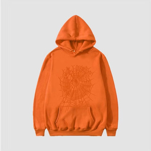 Sweat-shirt à capuche noir pour homme, imprimé toile d'araignée, décontracté, en coton tricoté, coupe classique, avec logo sur le devant - Product Image 3
