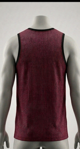 Men's Maroon <b>Mesh</b> Tank Top Crew Neck Sleeveless Breathable Regular Fit All Seasons 100% Polyester Solid Color - Product Image 2