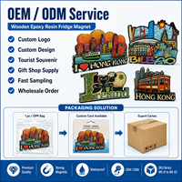 Imanes Personalizados para Refrigerador, Imanes de Madera con Resina Epoxi, Forma de Logotipo de Ciudades, Pintados con Tinta UV, para Decoración del Hogar, Imanes Promocionales