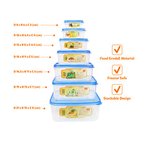 Multi Size Food Storage Container Set Airtight <b>Lid</b> Food Grade <b>Plastic</b> Organizer Box For Meal Prep And Kitchen Use - Product Image 4