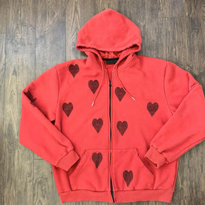 Hoodie Homme Personnalisé en Coton Épais, Coupe Courte, Style Vintage Délavé à l'Acide, avec Strass et Paillettes, Grande Taille - Product Image 1