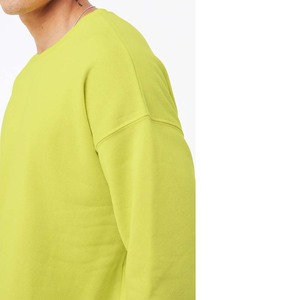 Sweat-shirts pour hommes en coton 100% à col rond, taille plus, avec logo personnalisé vert néon - Product Image 2