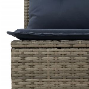 Conjunto de sofás de jardín de ratán sintético gris de 6 piezas con cojines, colección de muebles de patio - Product Image 6